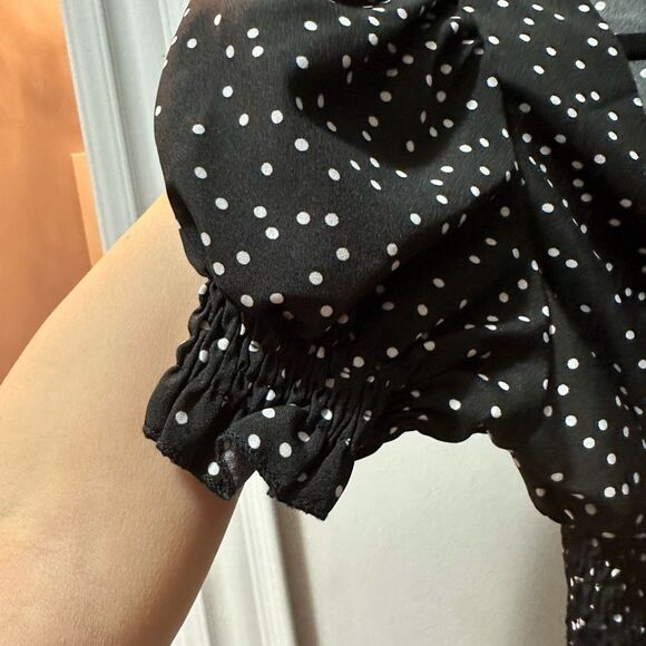 Cute Polkadot Black Top - Picture 3 of 6